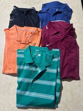 Nike, Disney, Lands' End, Jack Nicklaus Men's XXL Polo Shirt wholesale lot of 5